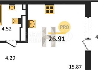 Квартира на продажу студия, 26.9 м2, Калининград, улица Старшины Дадаева, 55