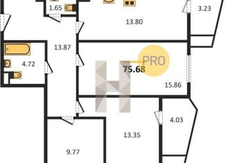 Продажа 3-комнатной квартиры, 75.7 м2, Ростов-на-Дону, Пролетарский район, улица 23-я Линия, 54с12