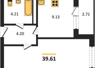 Продается 1-комнатная квартира, 39.6 м2, Воронеж