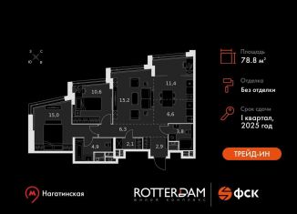 Продается трехкомнатная квартира, 78.8 м2, Москва, Варшавское шоссе, 37к4