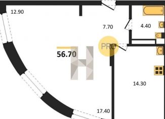 Продаю 2-ком. квартиру, 56.7 м2, Новосибирск, Заречная улица, 2