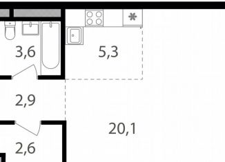 Продажа квартиры студии, 34.5 м2, Москва