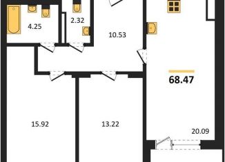 Двухкомнатная квартира на продажу, 68.5 м2, Воронеж, Московский проспект, 66