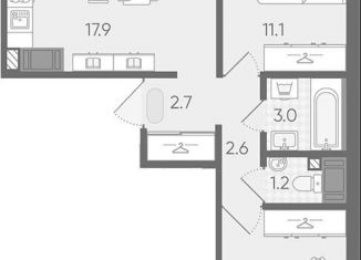 Продаю 2-ком. квартиру, 50.5 м2, Санкт-Петербург