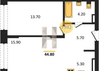 Продажа 2-комнатной квартиры, 44.8 м2, Новосибирск, метро Золотая Нива