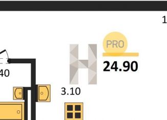 1-комнатная квартира на продажу, 24.9 м2, Новосибирск