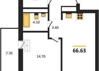 Продается однокомнатная квартира, 66.6 м2, Новосибирск, метро Заельцовская, улица Аэропорт, 88