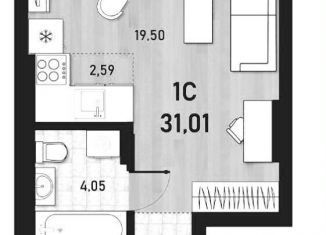 Продается квартира студия, 31 м2, Новосибирск, Пермская улица, 12к2