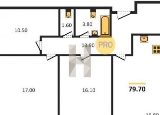 Продаю 3-ком. квартиру, 80.5 м2, Новосибирск, метро Золотая Нива