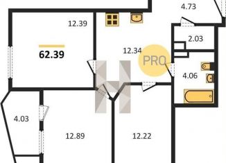 Продаю трехкомнатную квартиру, 62.4 м2, Ростов-на-Дону, Пролетарский район, улица 23-я Линия, 54с12