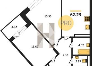 2-ком. квартира на продажу, 62.2 м2, Воронеж