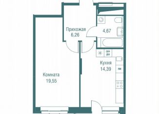 Продается 1-комнатная квартира, 46.9 м2, Одинцово, ЖК Одинбург