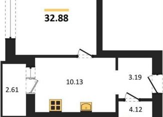 1-комнатная квартира на продажу, 32.9 м2, Калининград, Московский район