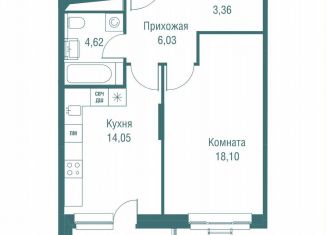 Продается 1-ком. квартира, 48 м2, Одинцово, ЖК Одинбург