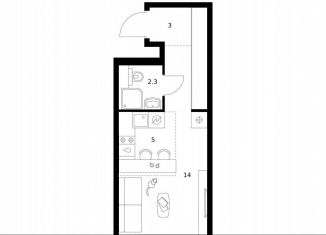 Продаю квартиру студию, 24.3 м2, Москва