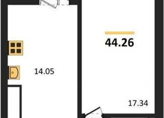 Продаю 1-комнатную квартиру, 44.3 м2, поселок Васильково