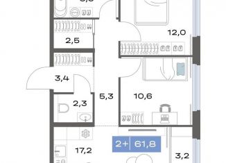 Продаю 2-ком. квартиру, 61.8 м2, Екатеринбург, метро Чкаловская