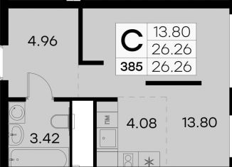 Продажа квартиры студии, 27.6 м2, Санкт-Петербург, улица Шкапина, 15, муниципальный округ Екатерингофский