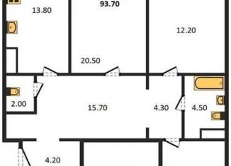 Продается 3-комнатная квартира, 93.7 м2, Воронеж, улица Артамонова, 34Ж