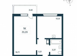 Продаю 1-ком. квартиру, 34.8 м2, городской посёлок Янино-1, Цветной бульвар, 10к2