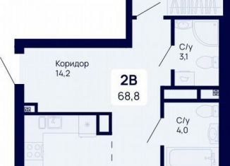 Продаю 2-комнатную квартиру, 70.4 м2, Екатеринбург, Железнодорожный район