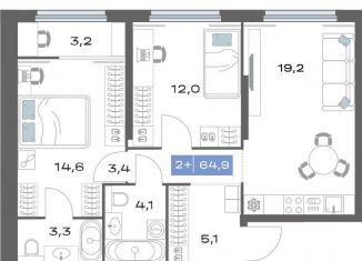 Продам двухкомнатную квартиру, 64.9 м2, Екатеринбург, метро Чкаловская