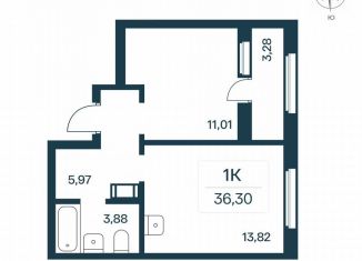 Продается 1-ком. квартира, 35.8 м2, городской посёлок Янино-1, Цветной бульвар, 10к1