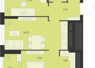 Продается 2-ком. квартира, 54.7 м2, Екатеринбург, метро Чкаловская