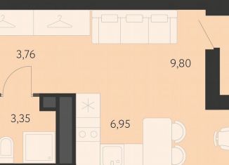 Квартира на продажу студия, 25.1 м2, Екатеринбург, метро Чкаловская