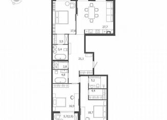 Продается 3-комнатная квартира, 131 м2, Санкт-Петербург, улица Профессора Попова, 47, метро Чкаловская