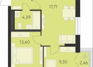 Продам 2-комнатную квартиру, 49.8 м2, Екатеринбург, метро Чкаловская, улица Академика Ландау, 43