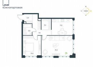 Продажа 2-ком. квартиры, 62.8 м2, Москва, жилой комплекс Левел Южнопортовая, 3, район Печатники