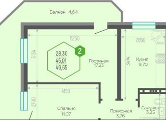 Продаю 2-комнатную квартиру, 49.8 м2, Краснодар, Черкасская улица, 58/2, Черкасская улица