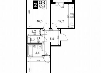 Продам 2-ком. квартиру, 59.5 м2, Москва, ЮВАО, Рождественская улица, 10