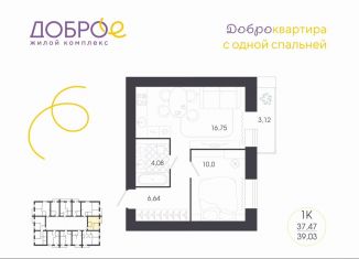 Продажа 1-комнатной квартиры, 39 м2, Пенза, улица Терновского, 100А