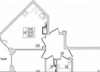 Продам 2-комнатную квартиру, 59 м2, Псковская область, Линейная улица, 87