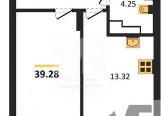 1-комнатная квартира на продажу, 39.3 м2, Калининград, Московский район, Батальная улица, 65А