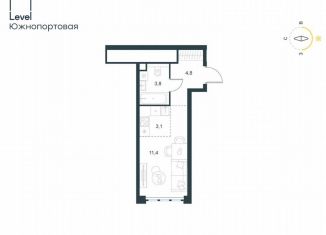 Квартира на продажу студия, 23.1 м2, Москва, ЮВАО, Южнопортовая улица, 3с2