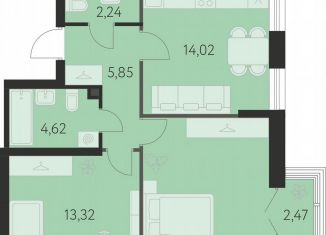 Продажа 2-комнатной квартиры, 57.9 м2, Свердловская область, улица Академика Ландау, 43