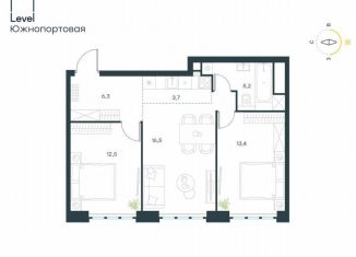 Продам 3-ком. квартиру, 57.6 м2, Москва, жилой комплекс Левел Южнопортовая, 1