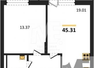 Продается 1-комнатная квартира, 45.3 м2, поселок Малое Исаково