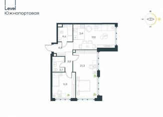 Продается 3-ком. квартира, 69.3 м2, Москва, ЮВАО, жилой комплекс Левел Южнопортовая, 3