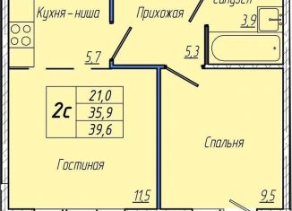 Продается 1-комнатная квартира, 39.6 м2, Кемерово, Притомский проспект, 30А, Центральный район