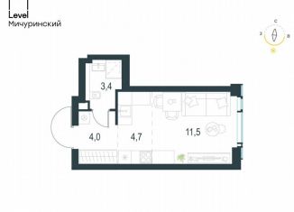 Квартира на продажу студия, 23.6 м2, Москва, жилой комплекс Левел Мичуринский, к3