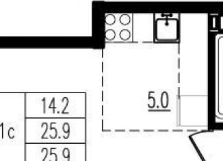 Продаю квартиру студию, 25.8 м2, деревня Пирогово, ЖК Пироговская Ривьера, улица Ильинского, 8