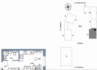 Продается 1-комнатная квартира, 21.1 м2, Екатеринбург, Ленинский район