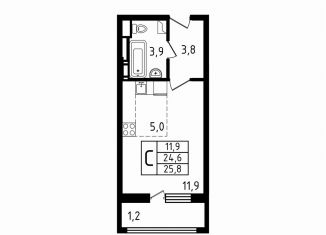 Продаю квартиру студию, 25.8 м2, деревня Пирогово, ЖК Пироговская Ривьера, улица Ильинского, 8к2