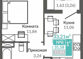 Продаю 1-комнатную квартиру, 31.6 м2, Симферополь