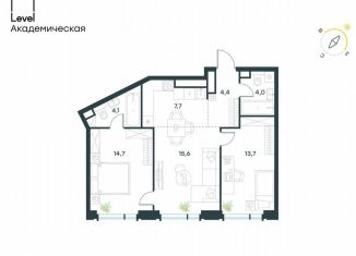 Продам трехкомнатную квартиру, 64.2 м2, Москва, Профсоюзная улица, 2/22, метро Профсоюзная