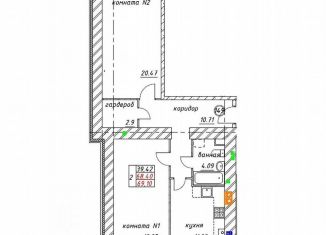 Продажа 2-ком. квартиры, 69.1 м2, Ярославль, Яковлевская улица, 22